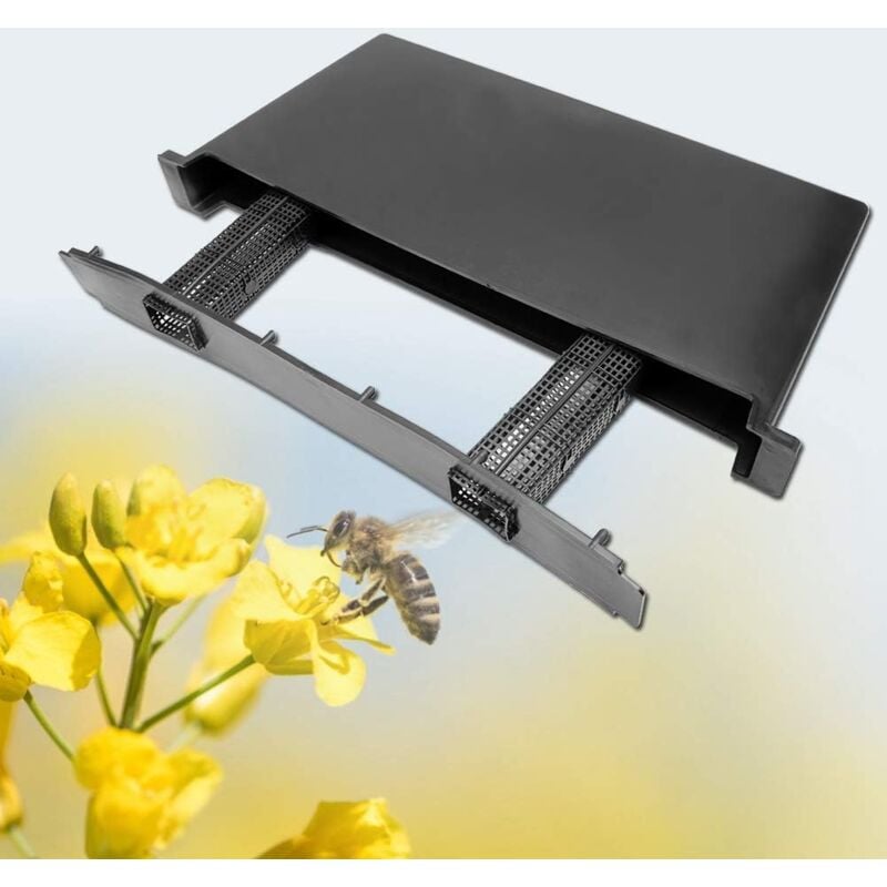 foto del prodotto alimentatore per alveari, alimentatore per sciroppo di zucchero per api, alimentatore per alveari in plastica nera da 4 litri, attrezzatura per bere