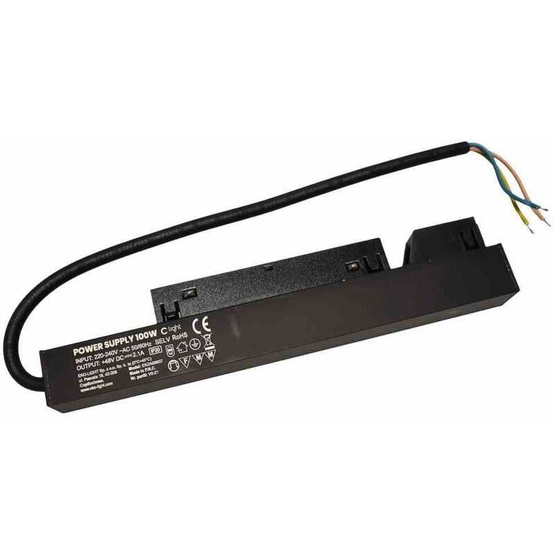 foto del prodotto alimentatore per binario magnetico 100w 48v slim