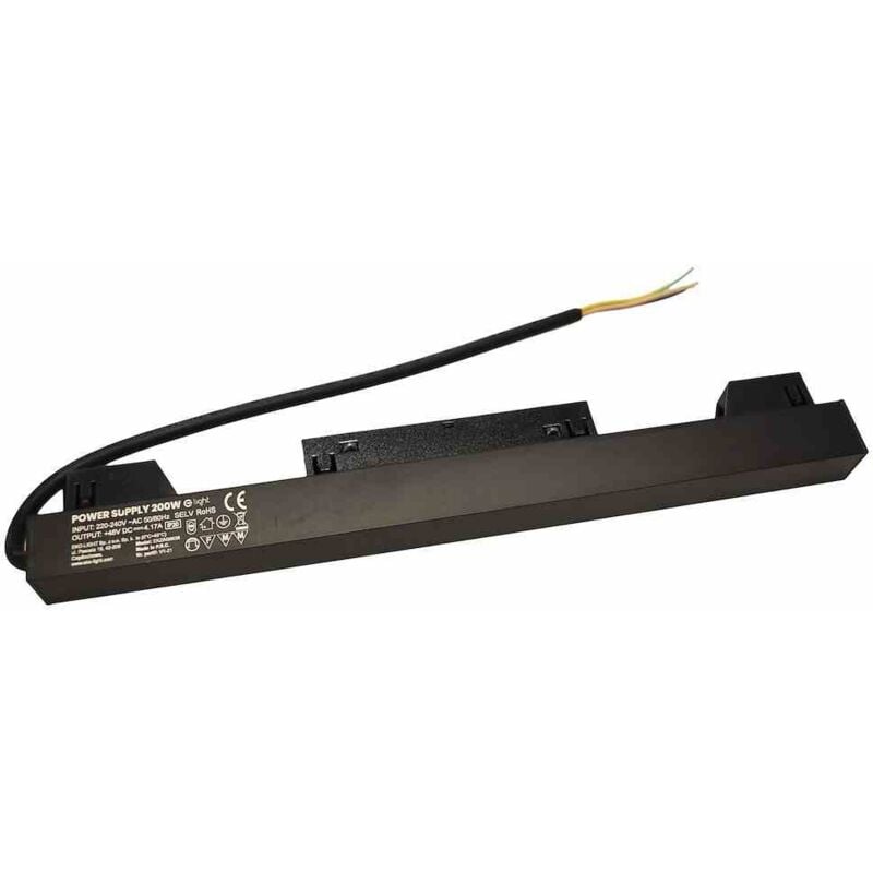 foto del prodotto alimentatore per binario magnetico 200w 48v slim