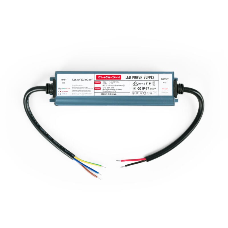foto del prodotto alimentatore slim a tenuta stagna 60w 24v 2,5a ip67