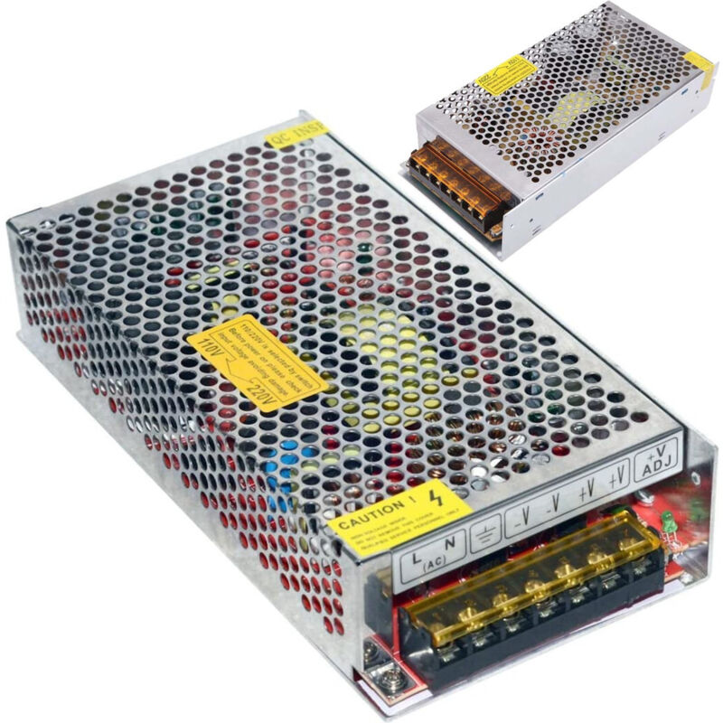 foto del prodotto alimentatore stabilizzato 12v 10 ampere trasformatore 120 watt 110-230v s-10aa - - trade shop traesio