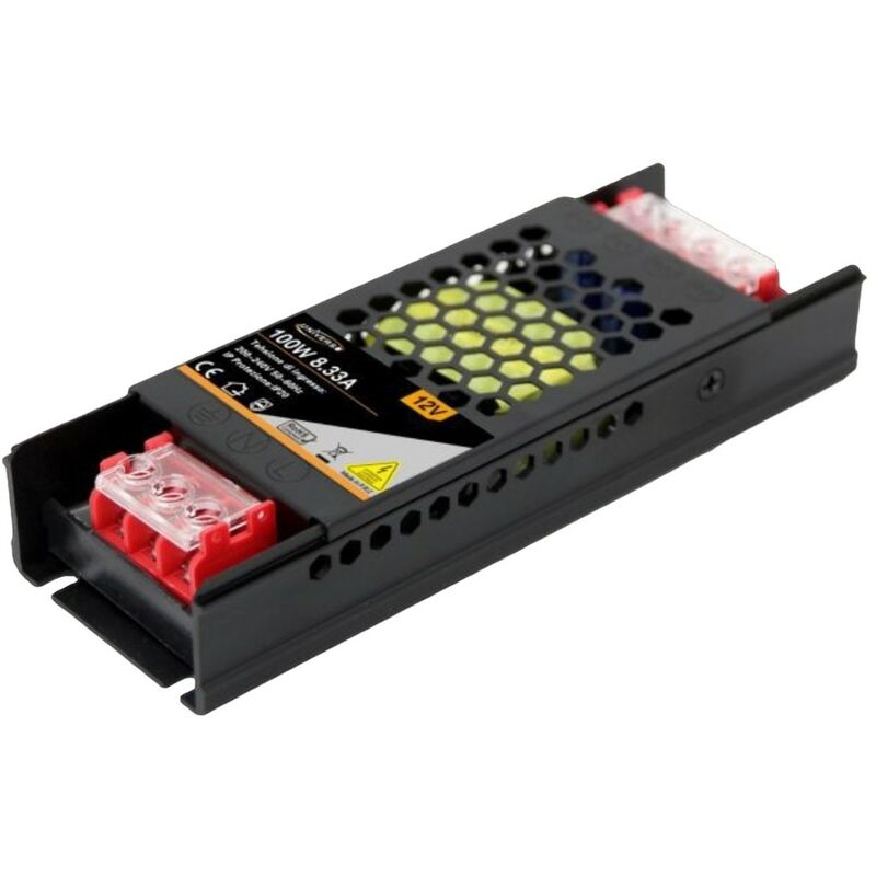 foto del prodotto alimentatore stabilizzato switching slim da 12v 8.33a 100w per strisce led telecamere