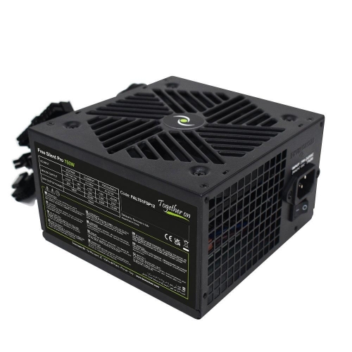 foto del prodotto alimentatore tecnoware 750w free silent pro 4 4pin 12v cpu 6 2 pin6 2pin pci e fan 12cm silenzioso 50 80cm flatcable fal751fsp12