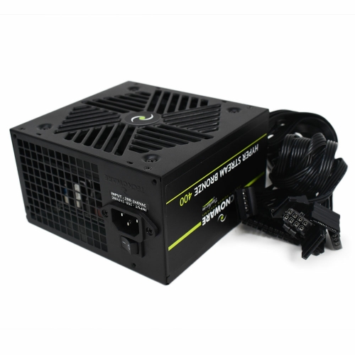 foto del prodotto alimentatore tecnoware hyper stream 400 bronze 400w ventola 12cm 4 4pin 12cpu 6 2pin pci e fal401hsb