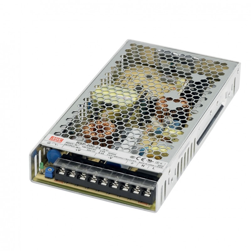 foto del prodotto alimentatore trasformatore ac dc 24 v mean well 200 w 8,4 a