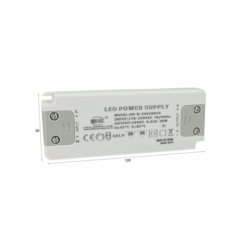 foto del prodotto alimentatore trasformatore cv 20w 24v 0,83a super slim solo 16mm spessore