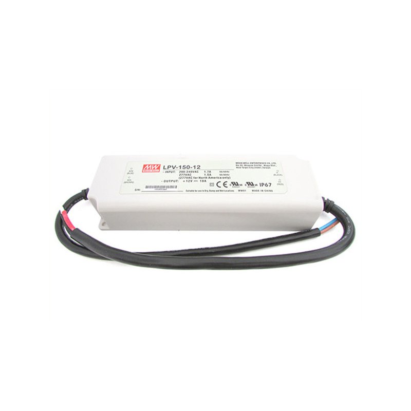 foto del prodotto alimentatore trasformatore cv mw mean well impermeabile ip67 12v 120w 10a lpv 150 12 input 220v e 110v input 220v e 110v