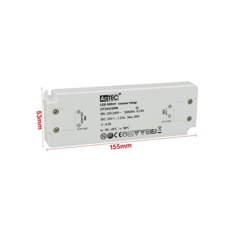 foto del prodotto alimentatore trasformatore cv super slim 17mm 24v 30w 1,25a