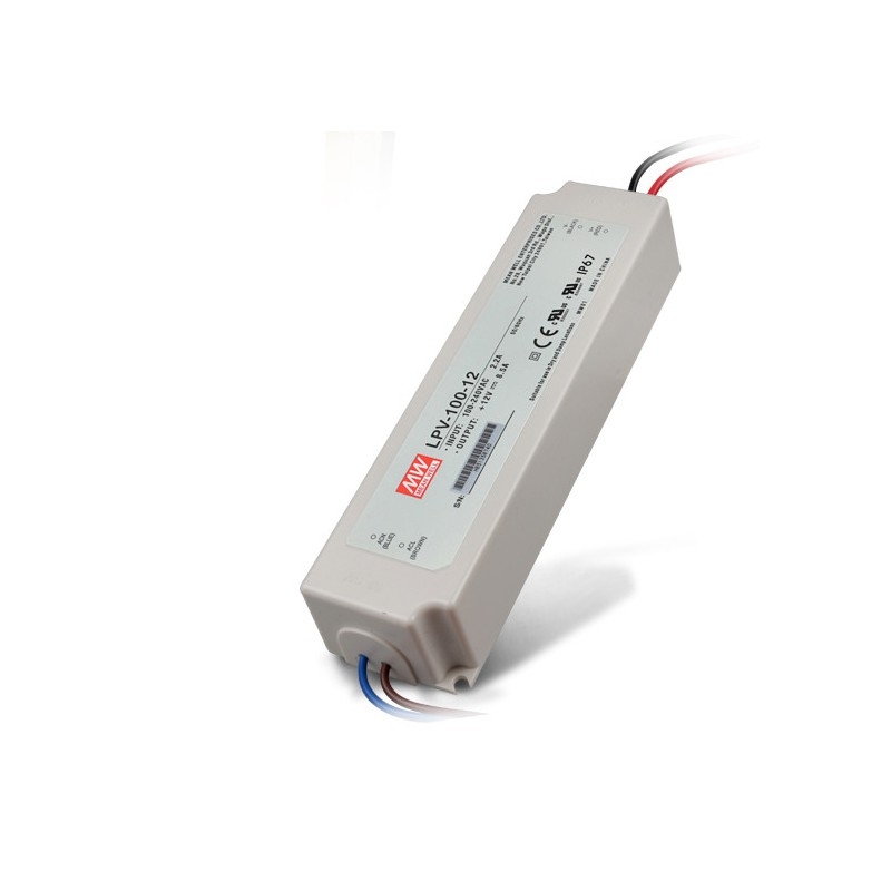 foto del prodotto alimentatore trasformatore impermeabile ac dc 12 v mean well 100 w 8.5 a lpv 100 12 ip 67