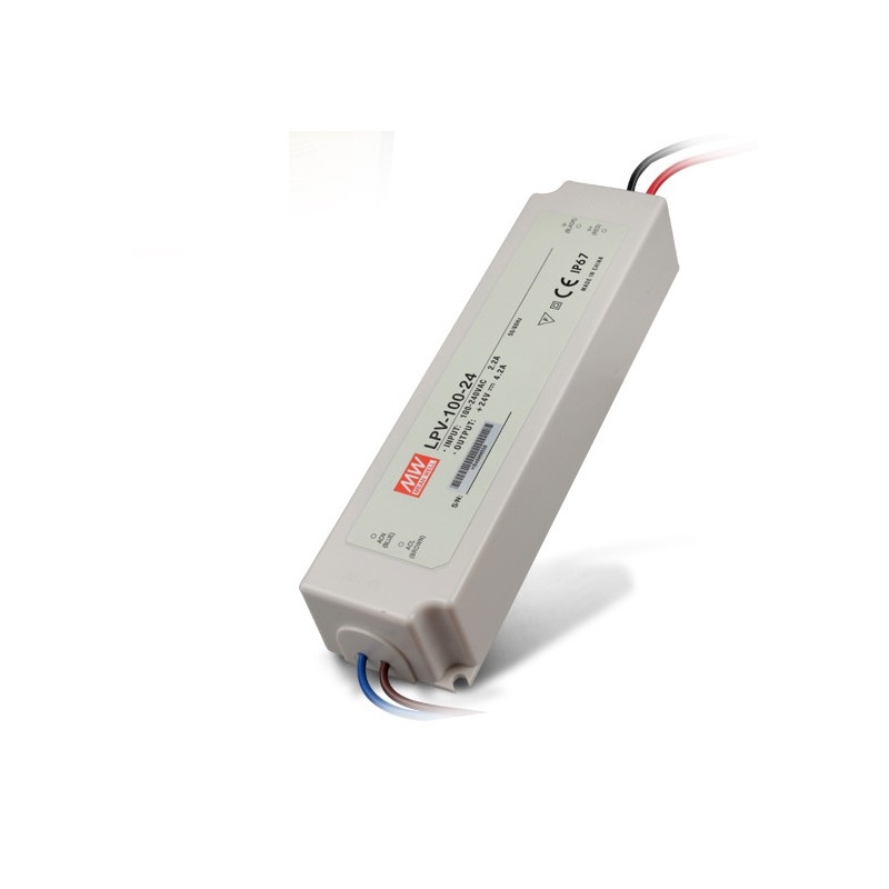 foto del prodotto alimentatore trasformatore impermeabile ac dc 24 v mean well 100 w 4.2 a ip 67
