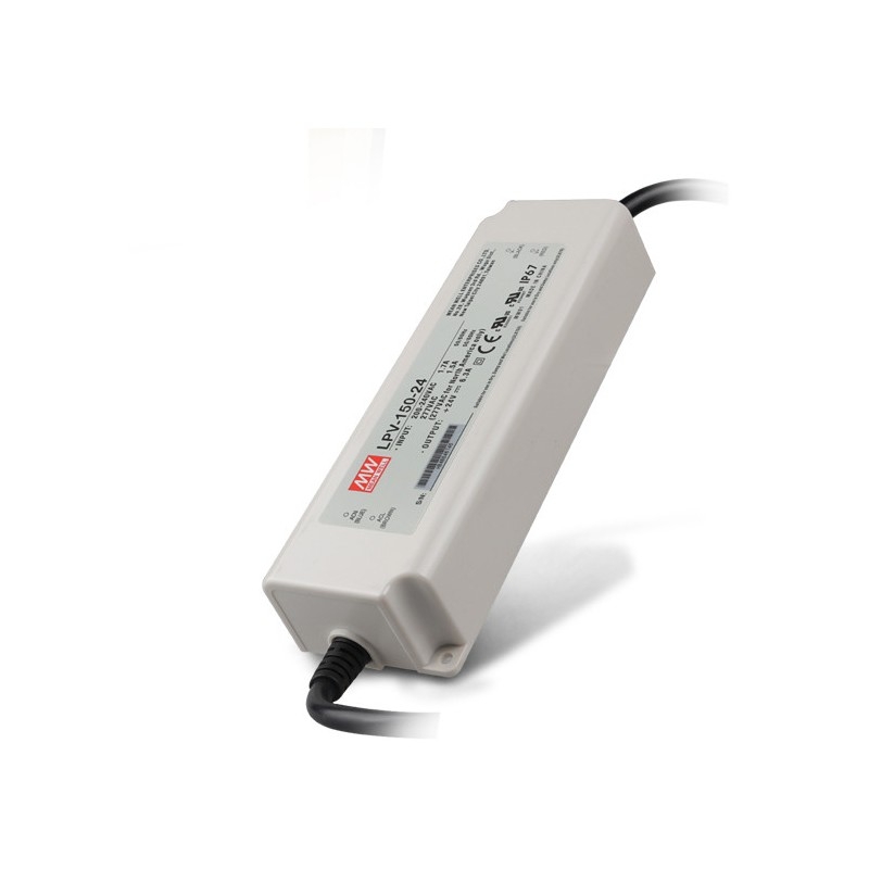 foto del prodotto alimentatore trasformatore impermeabile ac dc 24 v mean well 150 w 6.3 a ip 67
