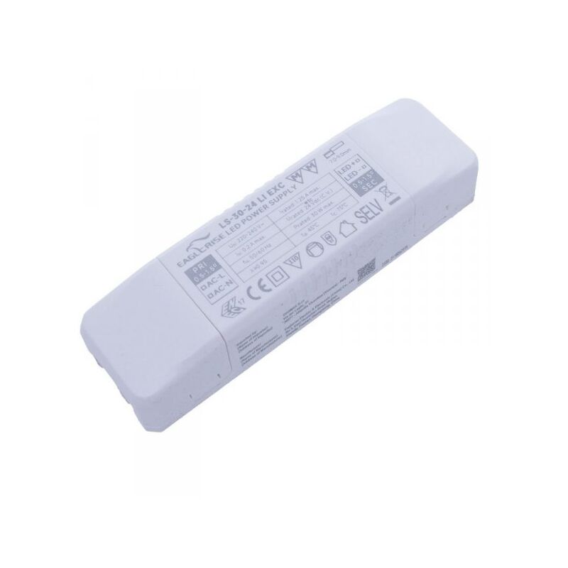 foto del prodotto alimentatore trasformatore led cerificato enec output 30w 24v 1.25a input 220v compatibile plc 30 24
