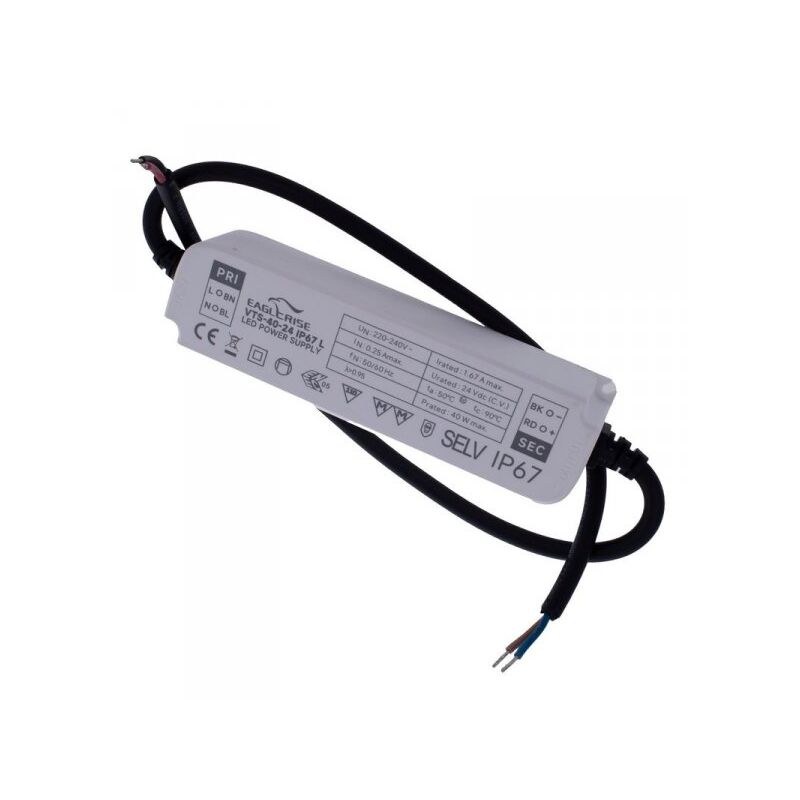 foto del prodotto alimentatore trasformatore led cerificato enec output 40w 24v 1,67a input 220v ip67 compatibile lpv 40 24