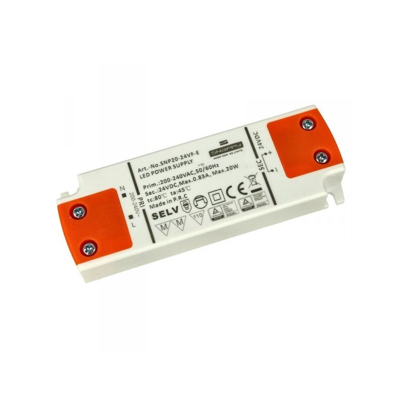 foto del prodotto alimentatore trasformatore slim 24v 20w 0,83a 16mm snappy snp20 24vf e