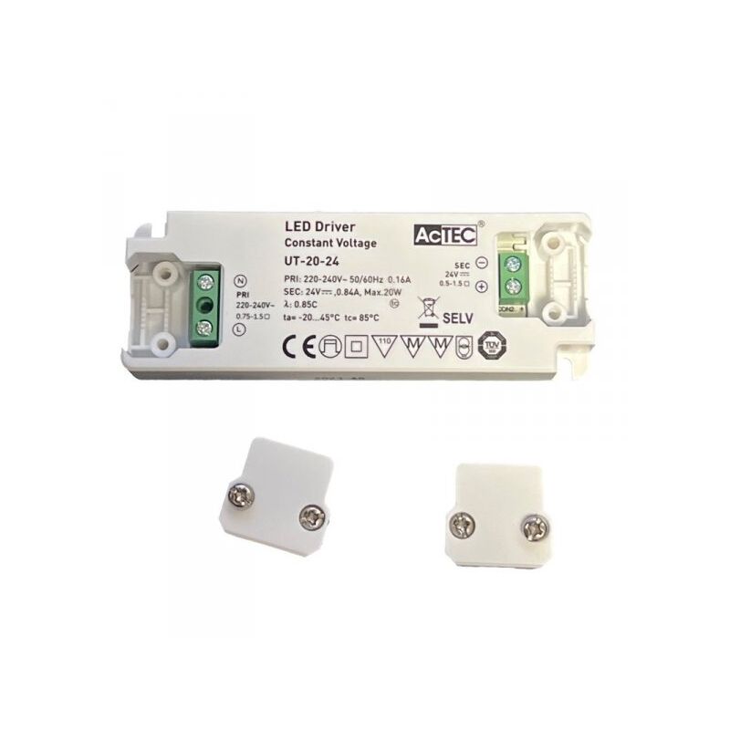 foto del prodotto alimentatore trasformatore ultra slim 20w 24v 0.84a tensione costante 103x36x16 mm