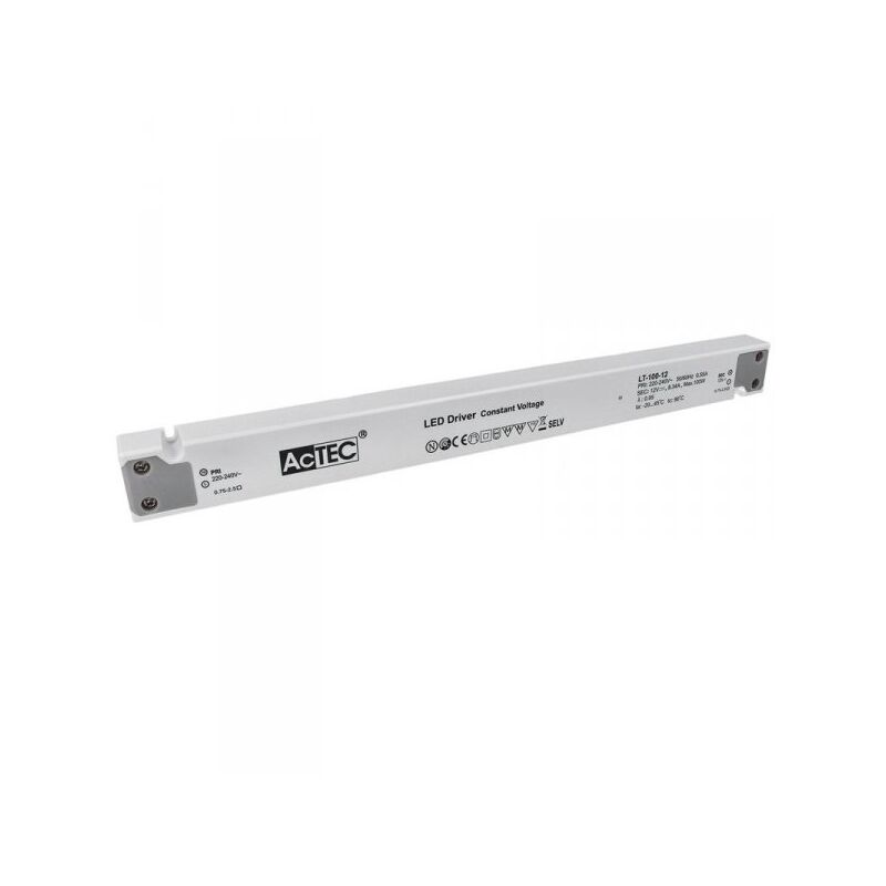 foto del prodotto alimentatore ultra slim sottile 100w 12v trasformatore cv per striscia led profili alluminio