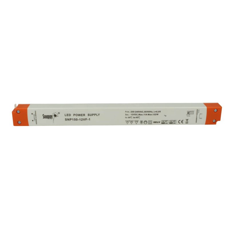 foto del prodotto alimentatore ultra slim sottile 132w 12v snappy snp150 12vf 1 trasformatore cv per striscia led profili alluminio