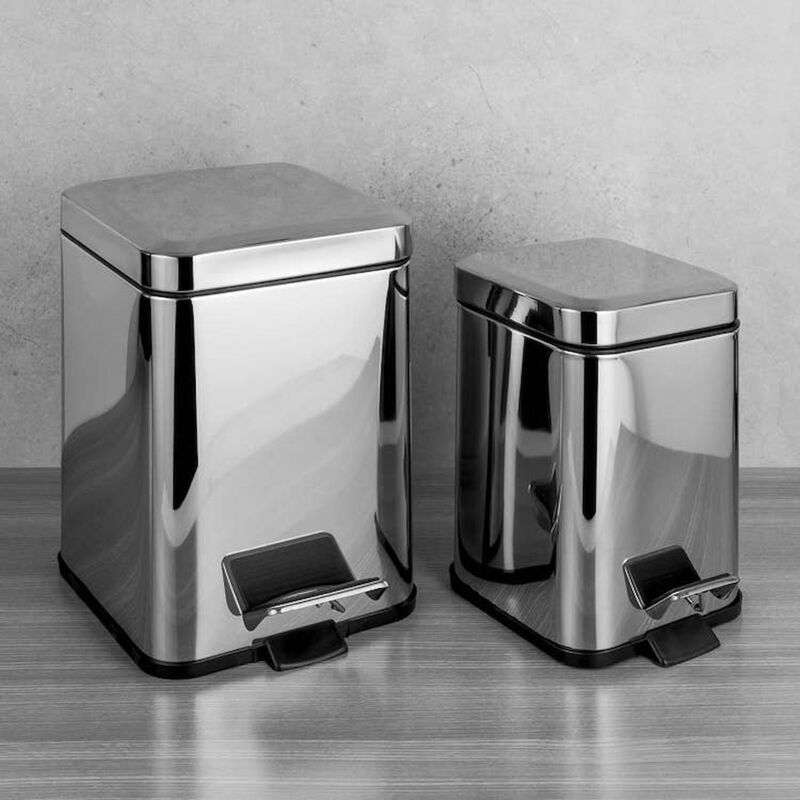 foto del prodotto aliz poubelle pattumiera litri 6 cromato codice prod b92110cr colombo design