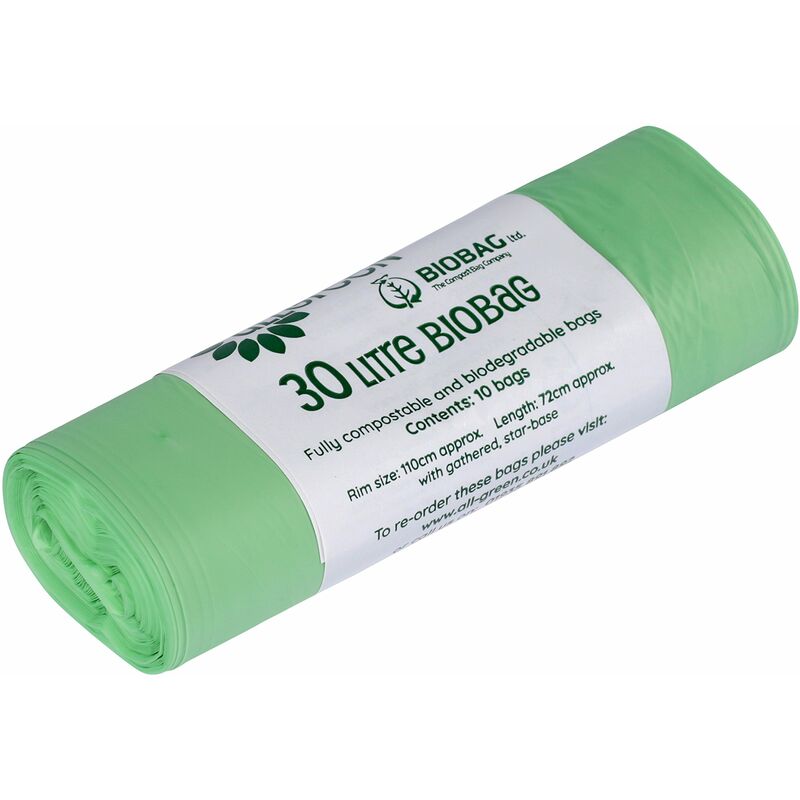 foto del prodotto all green all verde 30 litri biobag compostabili bordo stradale caddy bin liners, confezione da 10