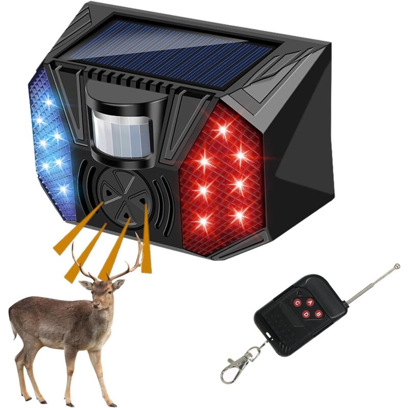 foto del prodotto allarme di movimento solare - rilevatore di movimento con allarme solare con suono - sirena di sicurezza ad alto volume da 129 db, 4 modalità,