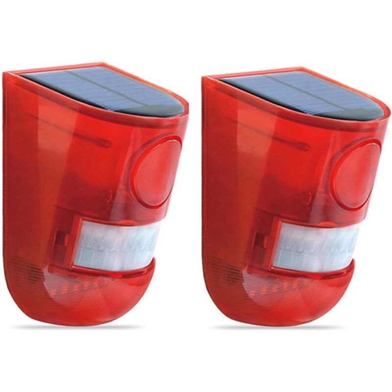 foto del prodotto allarme led solare con sensore di movimento a infrarossi con sirena da 110 db e luce stroboscopica per sistema di allarme di sicurezza per casa,