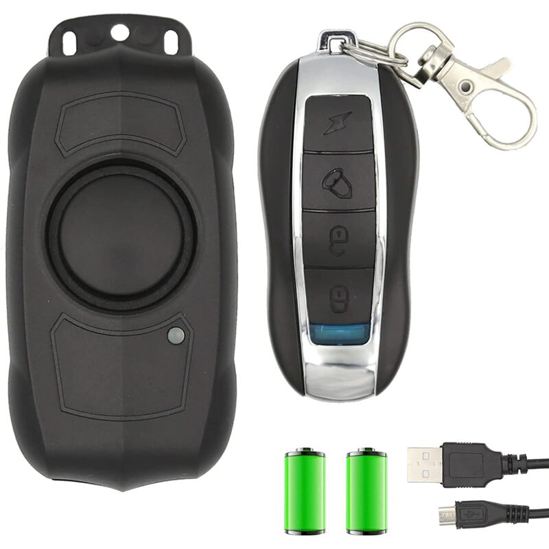 foto del prodotto allarme per bicicletta telecomandato impermeabile 113 db bici moto scooter porta finestra allarme antifurto wireless