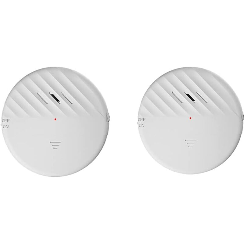 foto del prodotto allarme per porte e finestre con sensore di vibrazione, bianco, confezione da 2, rilevatore antifurto sottile da 125 db con sensibilit regolabile,