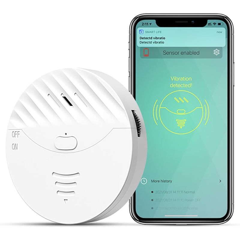 foto del prodotto allarmi wi fi per porte e finestre allarme intelligente per finestre, sensori di vibrazione con allarme da 130 db e avvisi gratuiti tramite app,