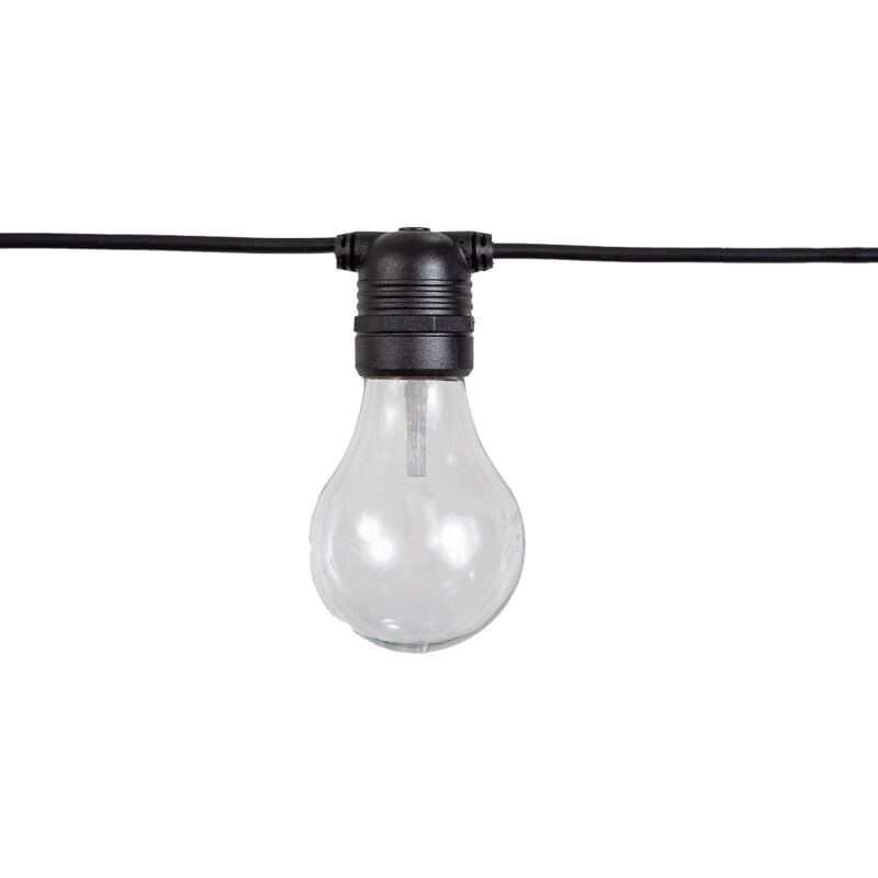 foto del prodotto allegra stringa luminosa per interni ed esterni. 10 lampadine led a luce calda con carica solare e batteria ricaricabile. prodotto in spagna