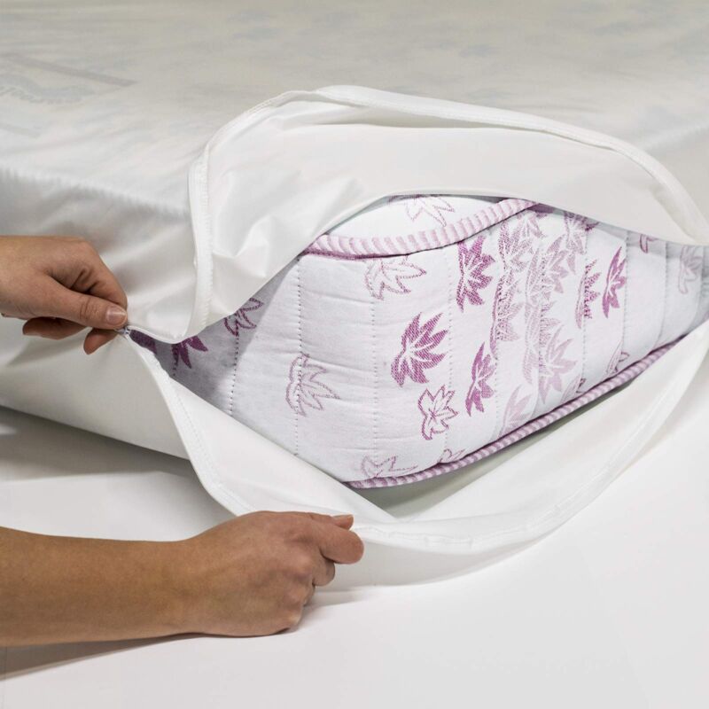 foto del prodotto allergosystem set antiacaro sogno composto da coprimaterasso con cerniera per letto singolo, 90x200x20cm e 1 copricuscino, 50x80cm, polyester