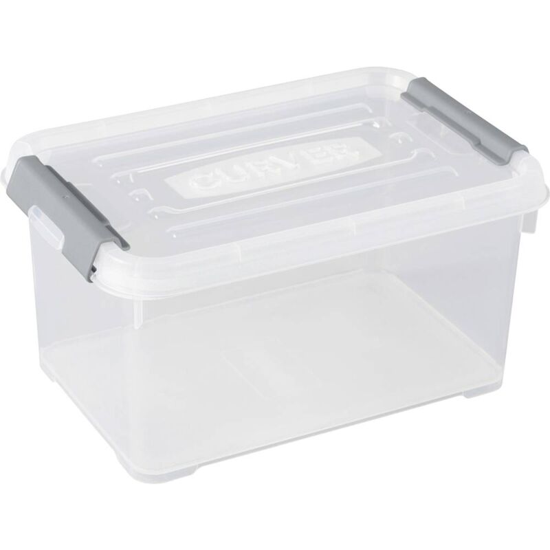 foto del prodotto allibert curver 243803 scatola di immagazzinaggio handy impilabile l x l x a 294 x 194 x 150 mm trasparente, argento 1 pz.