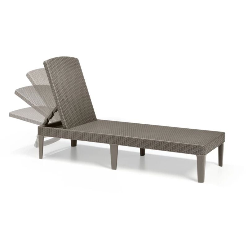 foto del prodotto allibert sdraio lettino prendisole jaipur sunlounger colore cappuccino, 187,5x58x29 cm keter