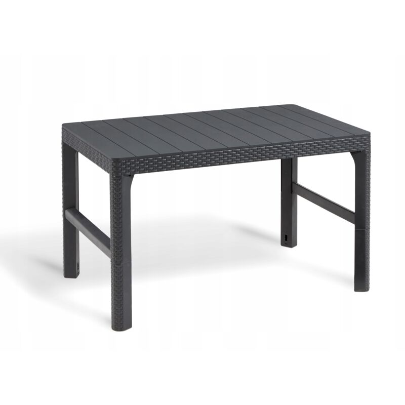 foto del prodotto allibert tavolo lyon, grafite, tavolo in polyrattan, tavolo da soggiorno, tavolo in plastica, tavolo da giardino, 116 x 71,5 x 66,5 cm, 233779