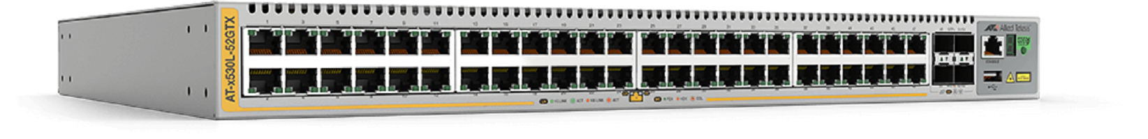 foto del prodotto allied telesis at x530l 52gtx 50 gestito l3 gigabit ethernet 10 100 1000 grigio