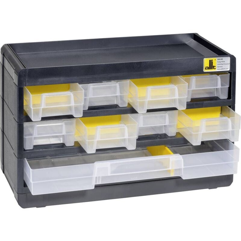 foto del prodotto allit 458080 armadietto porta minuteria varioplus basic 15 l x a x p 300 x 190 x 135 mm nero, giallo 1 pz.