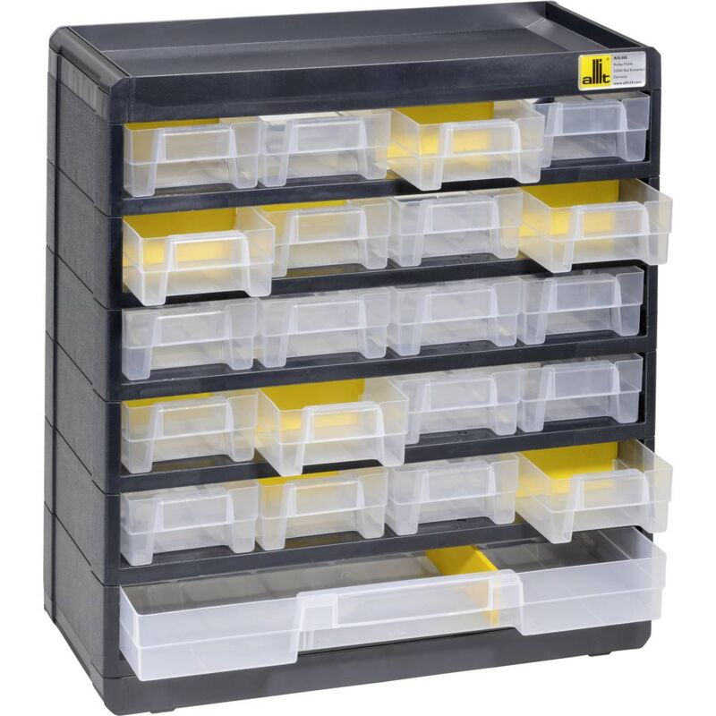 foto del prodotto allit 458090 armadietto porta minuteria varioplus basic 32 l x a x p 300 x 335 x 135 mm nero, giallo 1 pz.