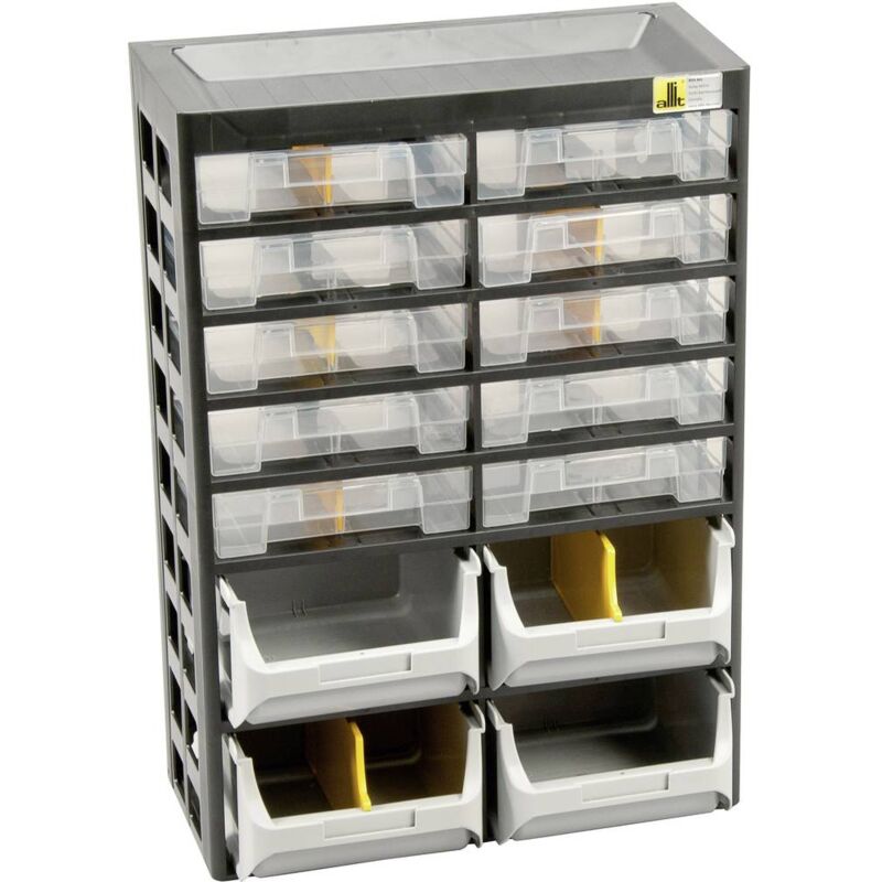 foto del prodotto allit 458140 armadietto porta minuteria varioplus basic d 21 l x a x p 305 x 435 x 170 mm nero, grigio, giallo 1 pz.