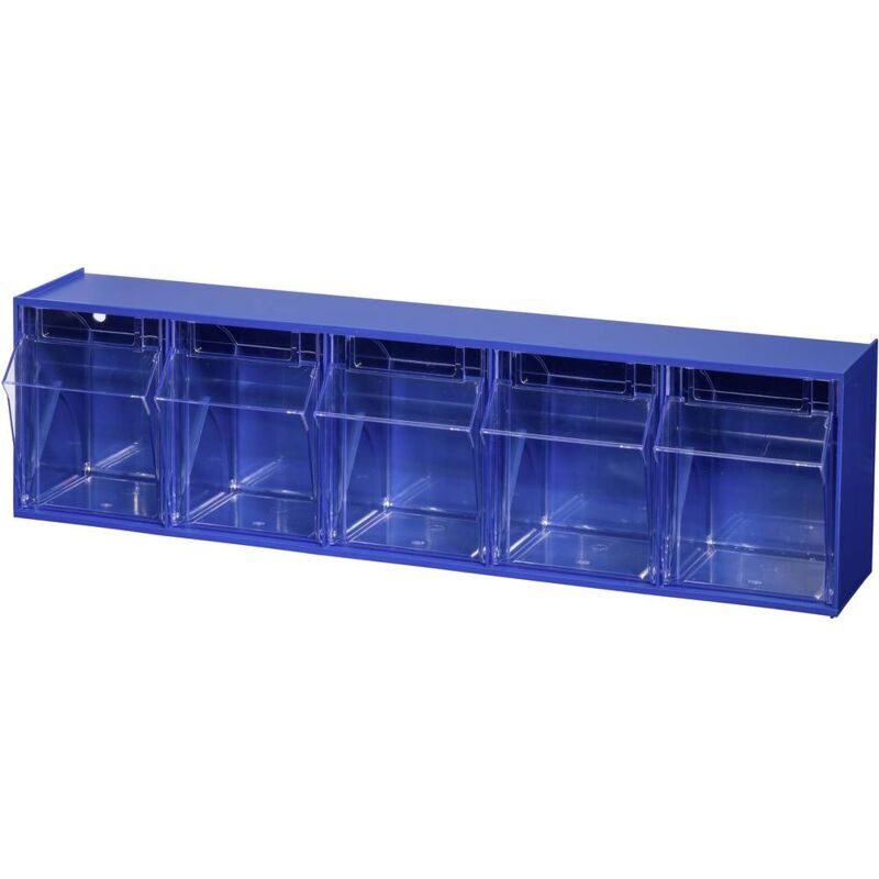 foto del prodotto allit 464430 cassettiera porta minuteria varioplus proflip 5 l x a x p 600 x 165 x 135 mm blu, trasparente 1 pz.