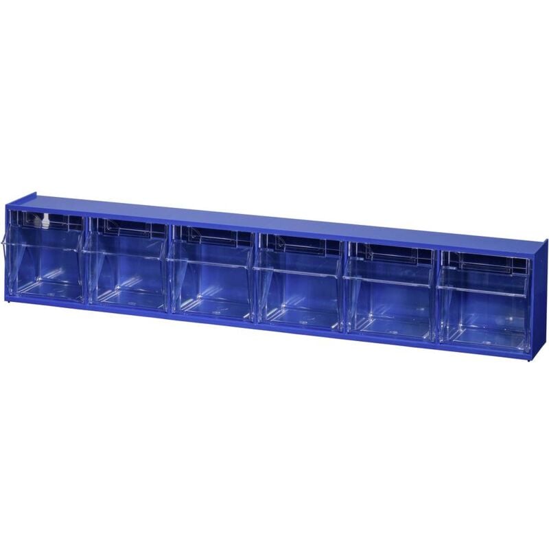 foto del prodotto allit 464440 cassettiera porta minuteria varioplus proflip 6 l x a x p 600 x 115 x 95 mm blu, trasparente 1 pz.