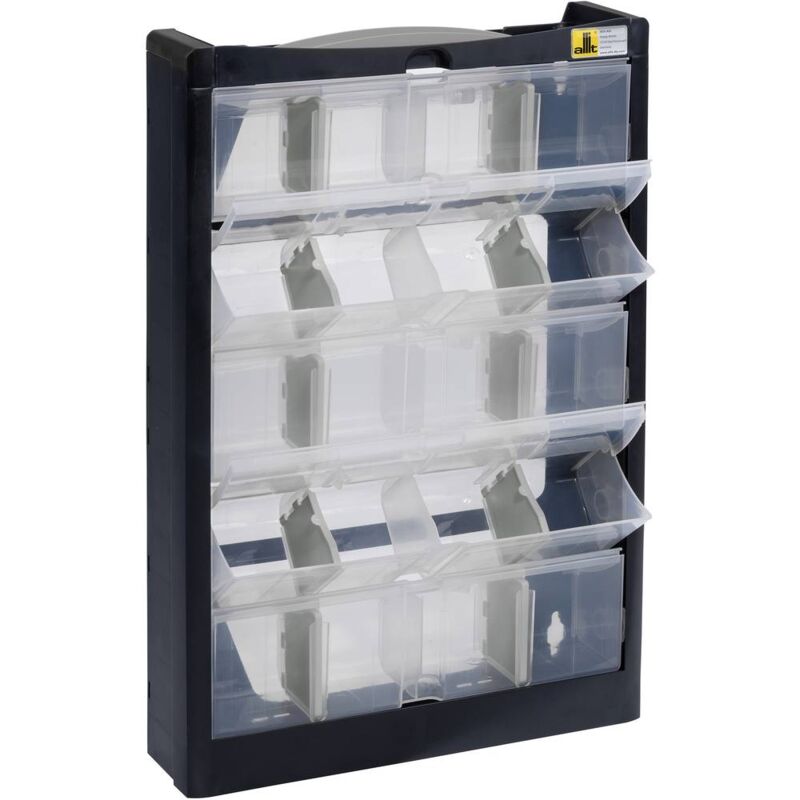 foto del prodotto allit 466250 cassettiera porta minuteria l x a x p 300 x 465 x 80 mm nero, grigio 1 pz.