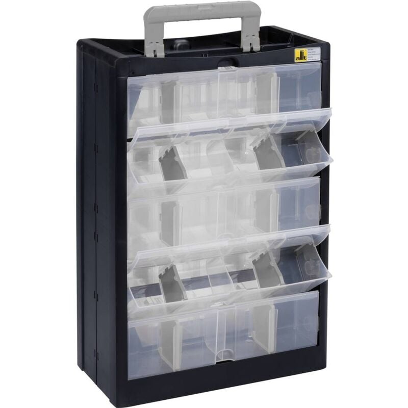 foto del prodotto allit 466260 cassettiera porta minuteria varioplus drawbox c 40 l x a x p 300 x 465 x 155 mm nero, grigio 1 pz.