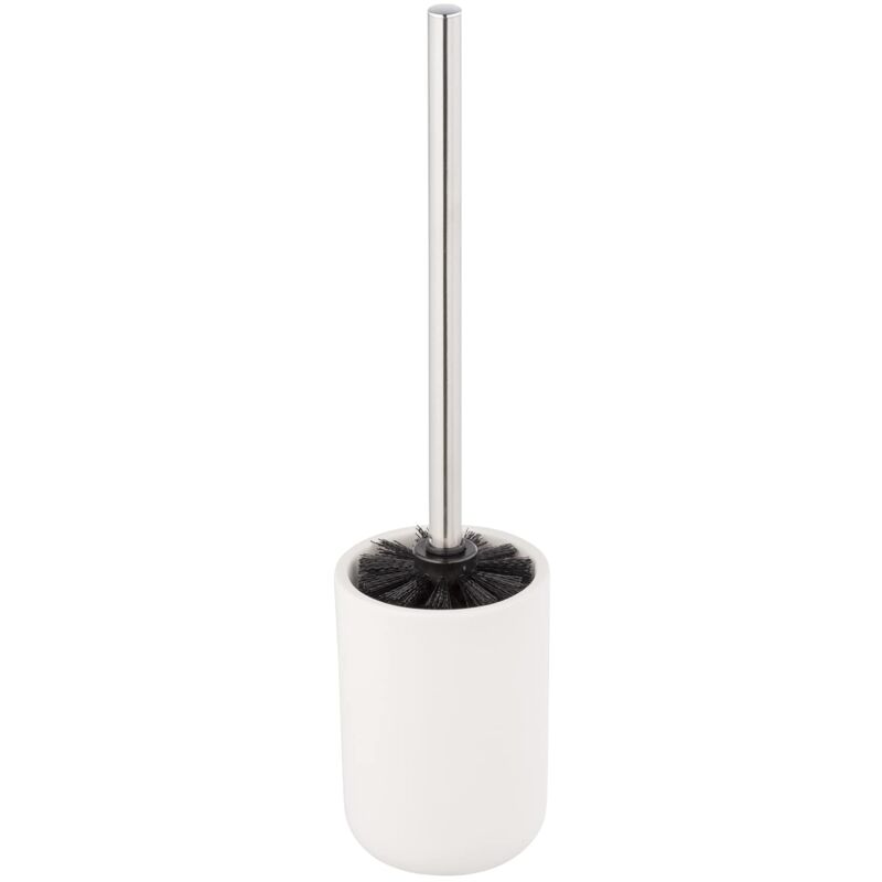 foto del prodotto allstar porta scopino wc olinda, forma conica, porta scopino con finitura opaca, realizzato in ceramica, con scopino per wc in nero, dimensioni l x
