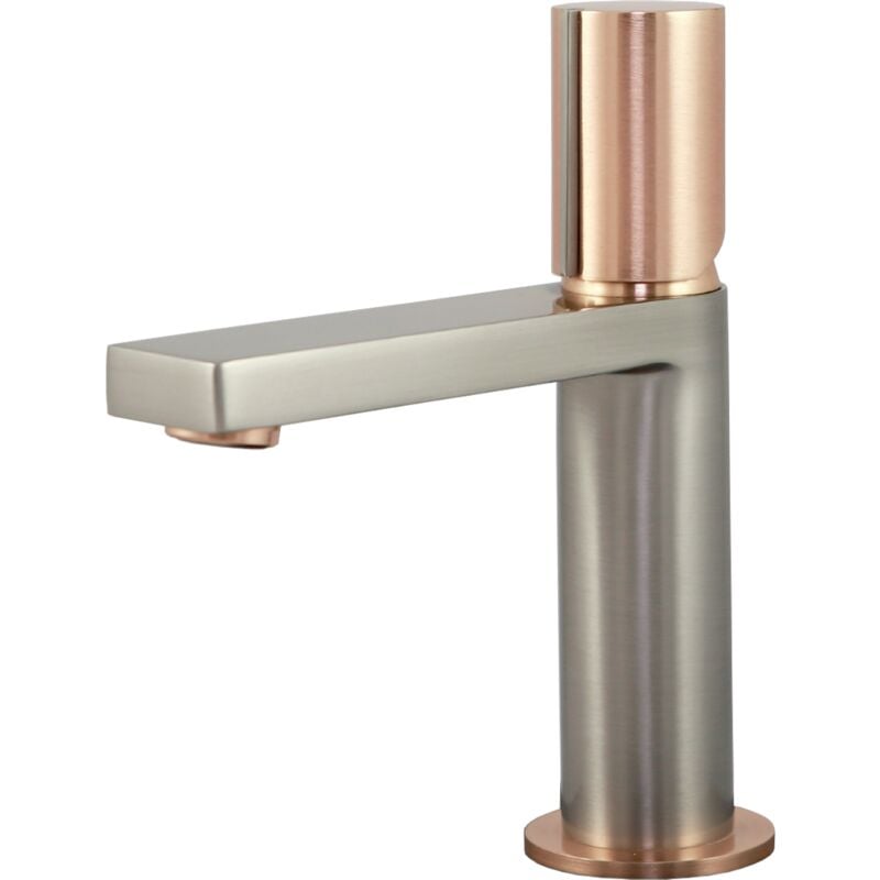 foto del prodotto allure miscelatore per lavabo basso in acciaio inox e oro rosa essebagno