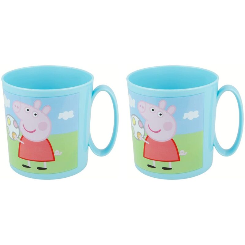 foto del prodotto almacenesadan 4696, confezione peppa pig, composta da 2 tazze microonde 350ml, prodotto riutilizzabile, senza bpa
