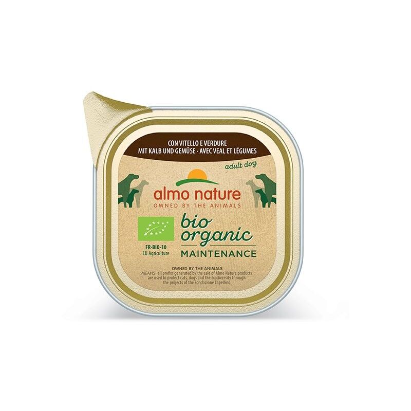 foto del prodotto almo cane bio organic vaschetta 100gr vitello e verdure