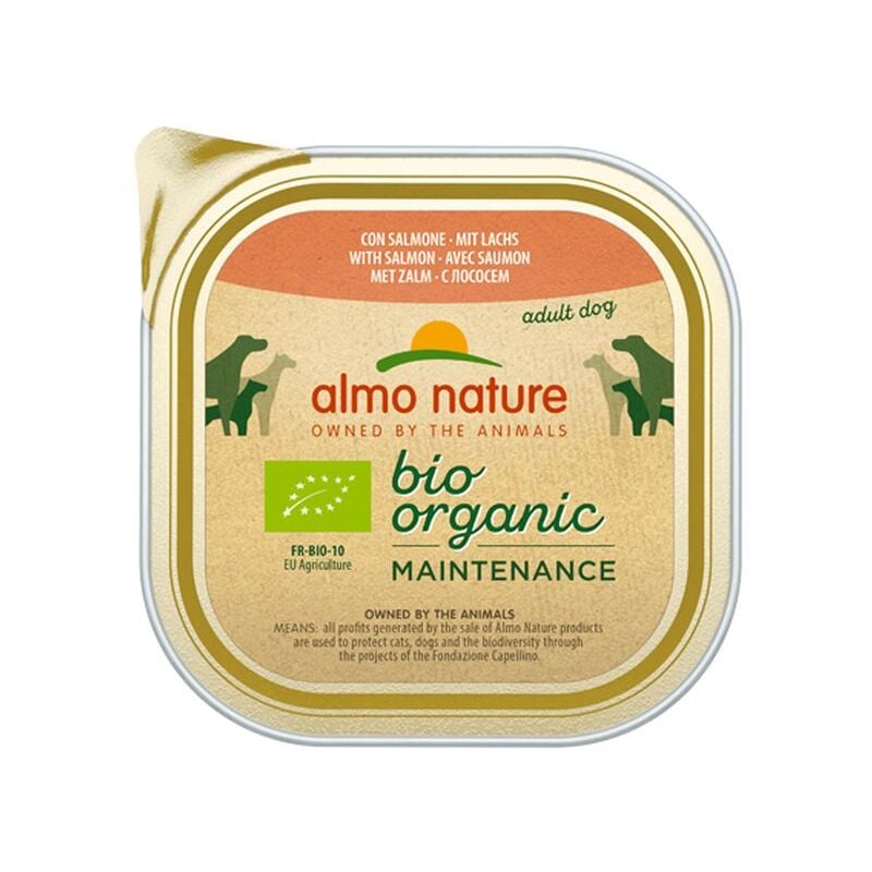 foto del prodotto almo cane bio organic vaschetta 300gr salmone