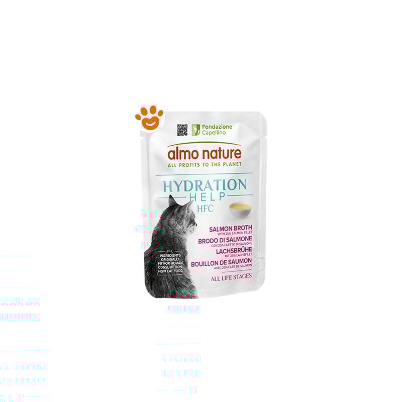 foto del prodotto almo hydration help per gatti al brodo di salmone con filetto di