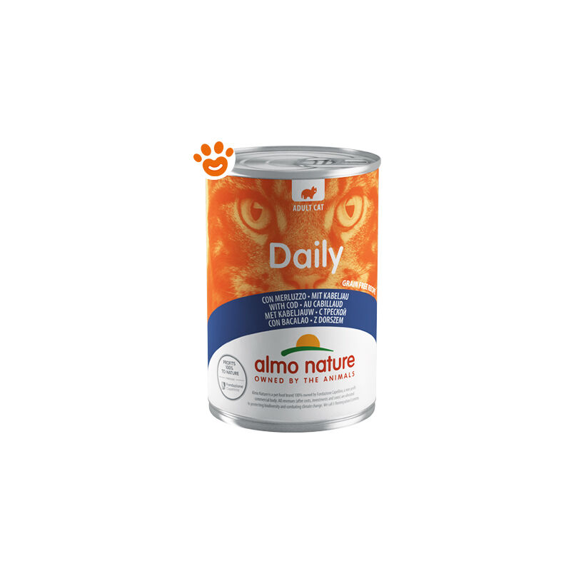 foto del prodotto almo nature - almo cat daily con merluzzo - almo cat daily con merluzzo - lattina da 400 gr