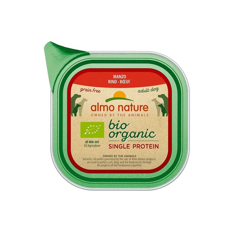 foto del prodotto almo nature almo natura bio bio bio organica singola proteina vacune 150 g cibo bagnato senza cereali monoproteici per cani adulti