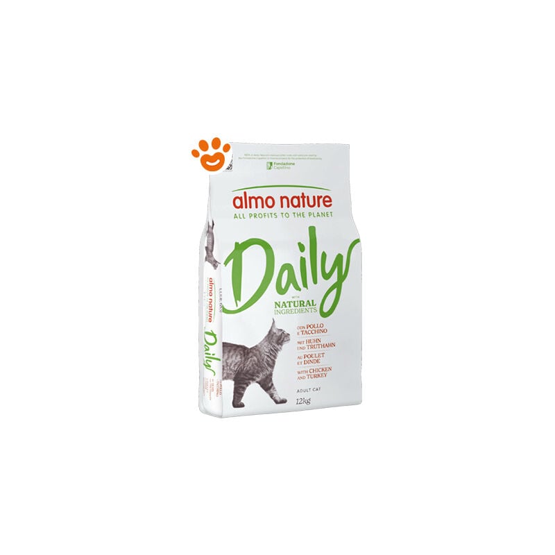 foto del prodotto almo nature - cat adult daily con pollo e tacchino cat adult daily con pollo e tacchino - sacco da 12 kg
